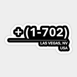Las Vegas, NV Area Code 702 Contact Design (white) Sticker